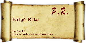 Palyó Rita névjegykártya